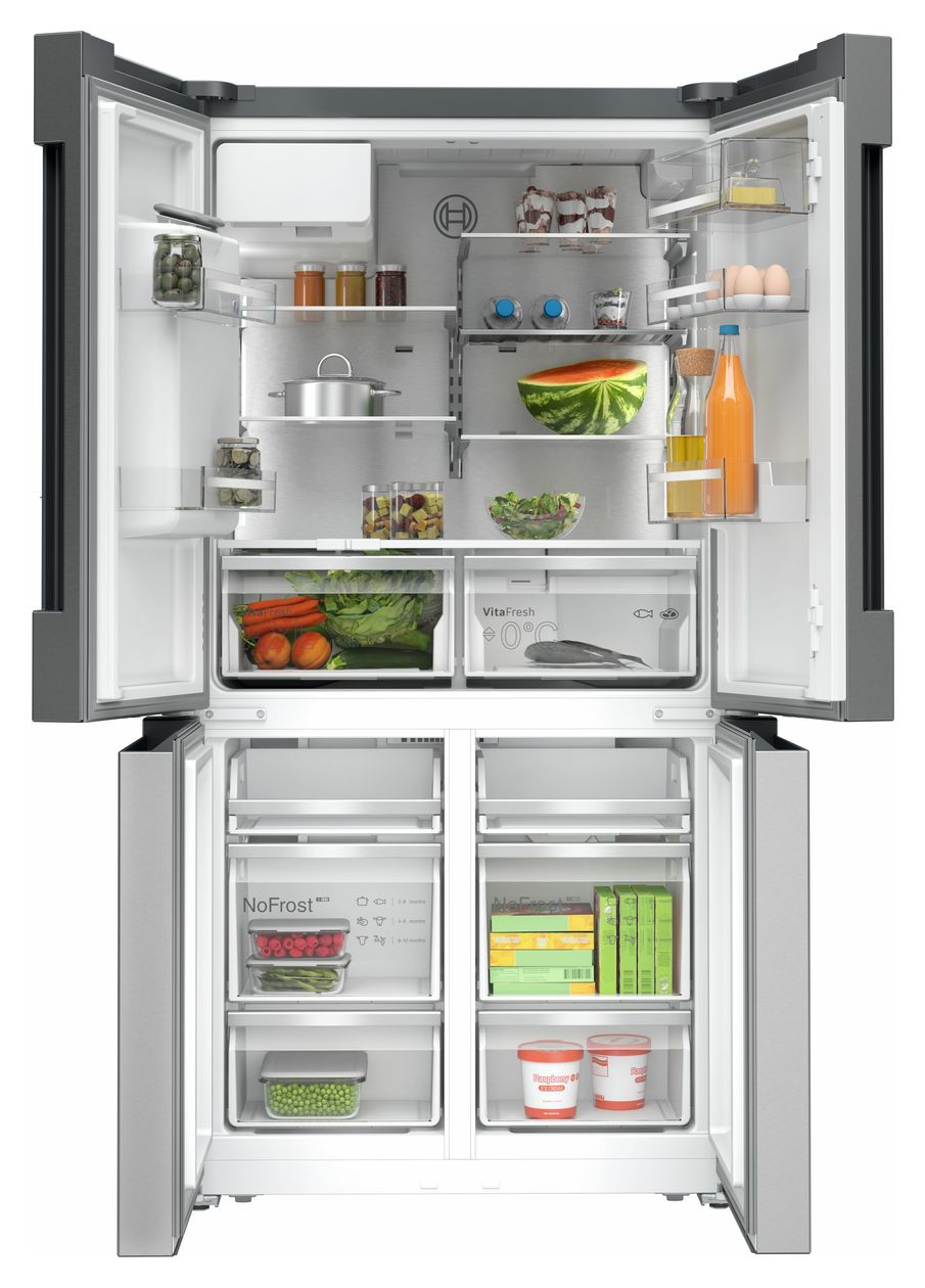 Serie 6 KFD96APEA Side-by-Side Kühl-/ Gefrierkombination 375 l / 199 l 327 kWh NoFrost 1830 mm x 905 mm  (Edelstahl) 