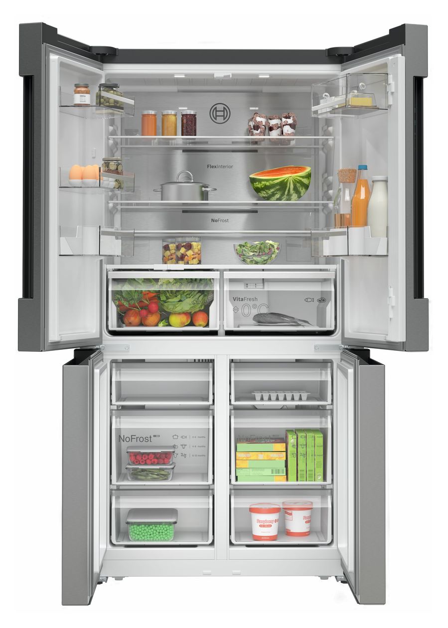 Serie 6 KFN96APEA Side-by-Side Kühl-/ Gefrierkombination 405 l / 200 l 333 kWh NoFrost 1830 mm x 910 mm  (Edelstahl) 