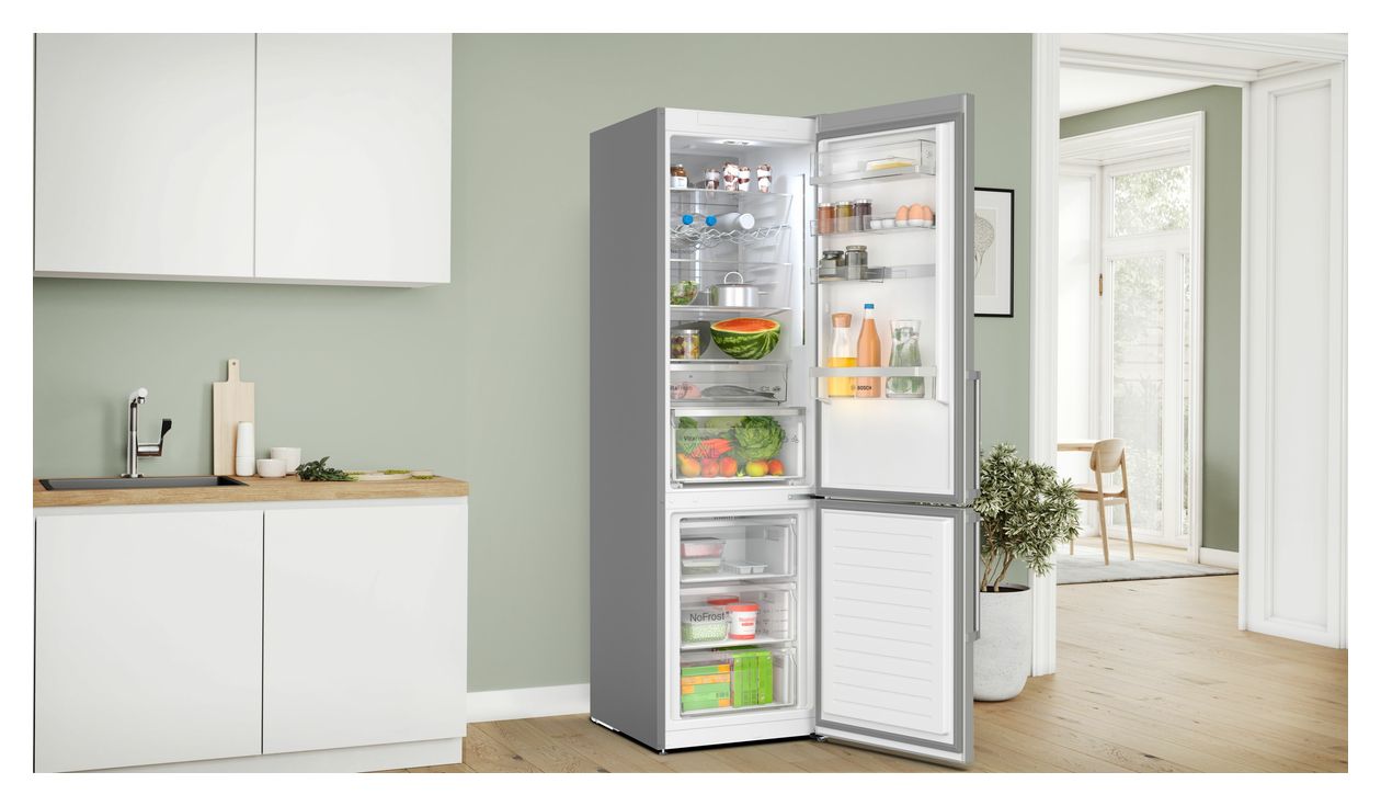 Serie 6 KGN39AIBT 260 l / 103 l Kühl-Gefrierkombi freistehend NoFrost 129 kWh Jahr  (Edelstahl) 