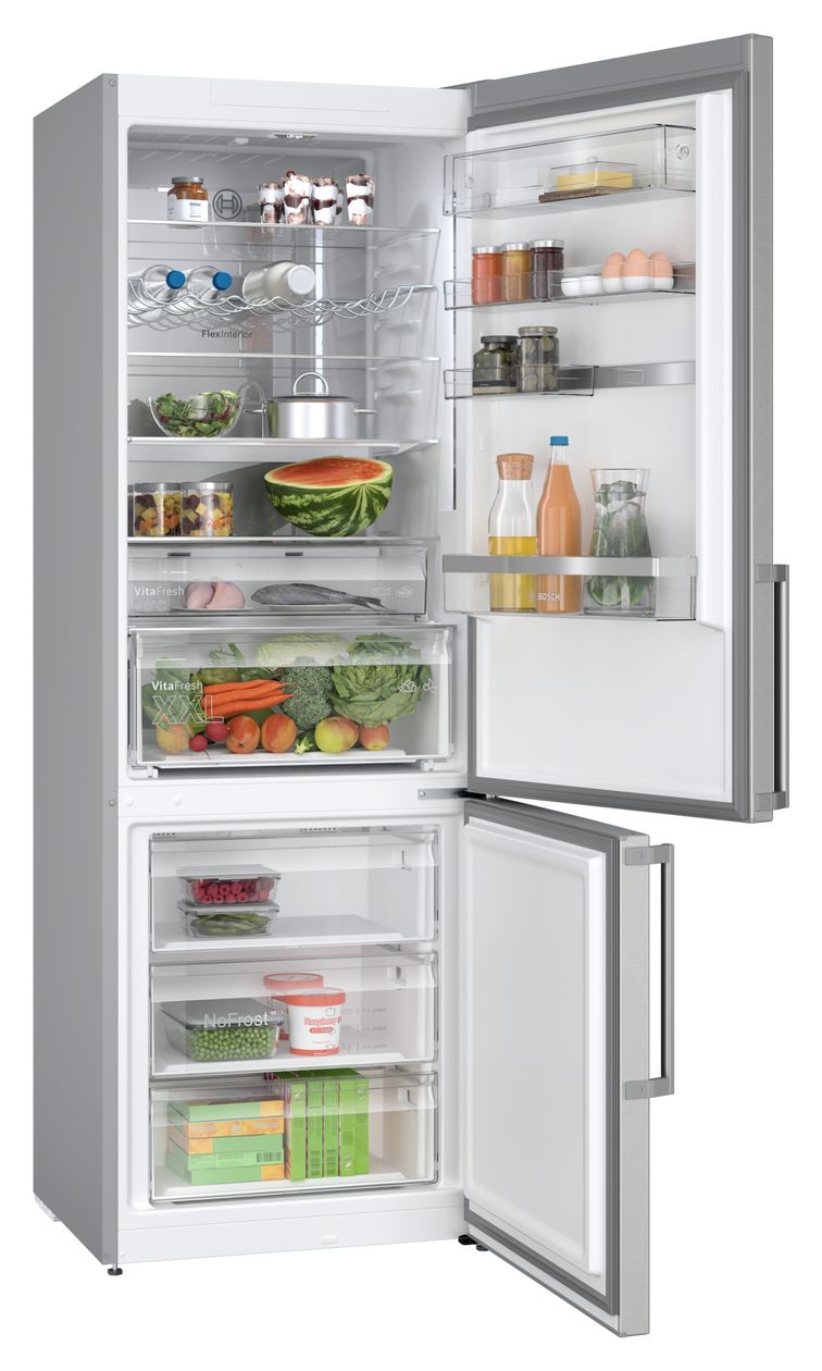 Serie 6 KGN49AIBT 311 l / 129 l Kühl-Gefrierkombi freistehend NoFrost 142 kWh Jahr  (Edelstahl) 