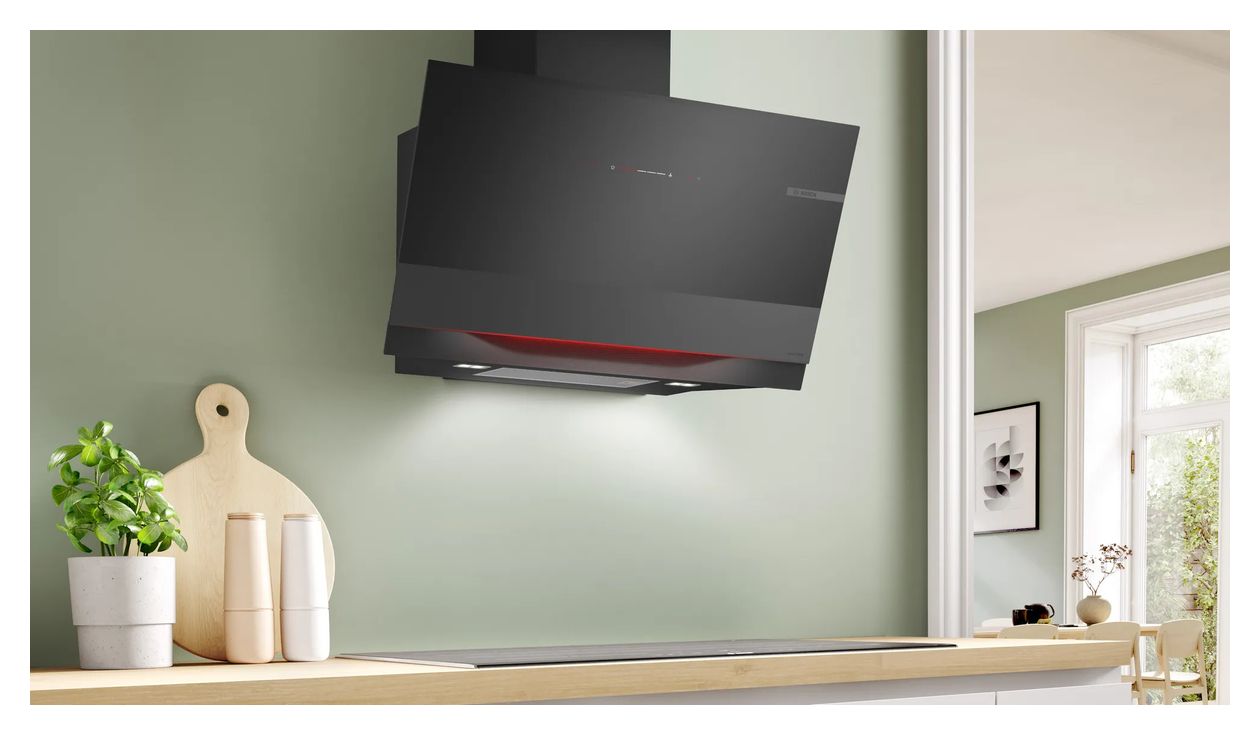 Serie 8 DWK91LT65 Dunstabzugshaube Wand 90 cm Abluft/Umluft (Schwarz) 
