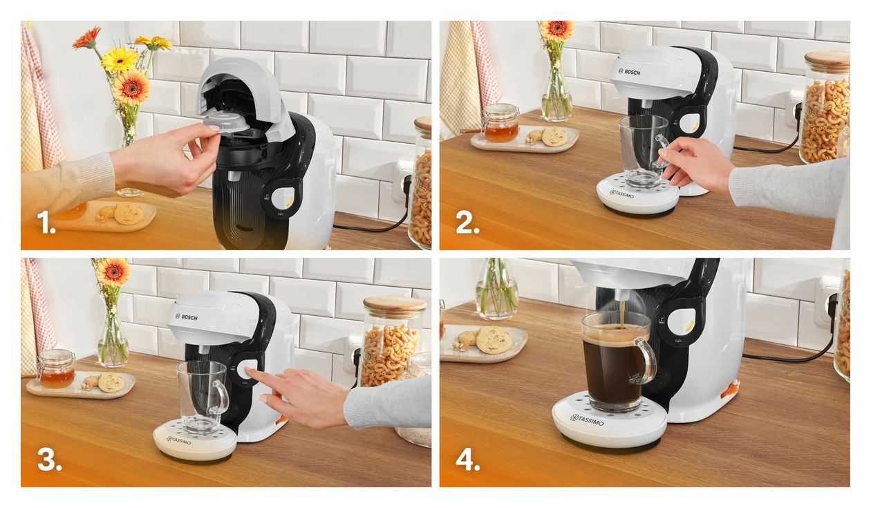 TAS112E Tassimo Style friendly Kaffeekapsel Maschine  (Weiß) 