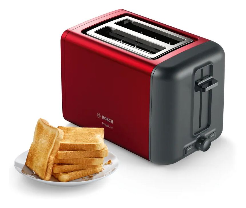 TAT3P424DE DesignLine Toaster 970 W 2 Scheibe(n)  (Schwarz, Rot) 