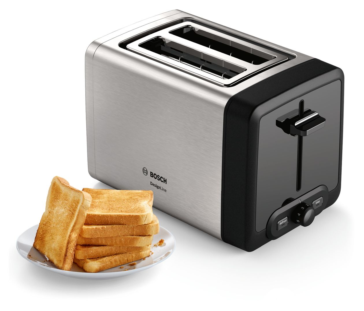 TAT4P420DE DesignLine Toaster 970 W 2 Scheibe(n)  (Schwarz, Silber) 
