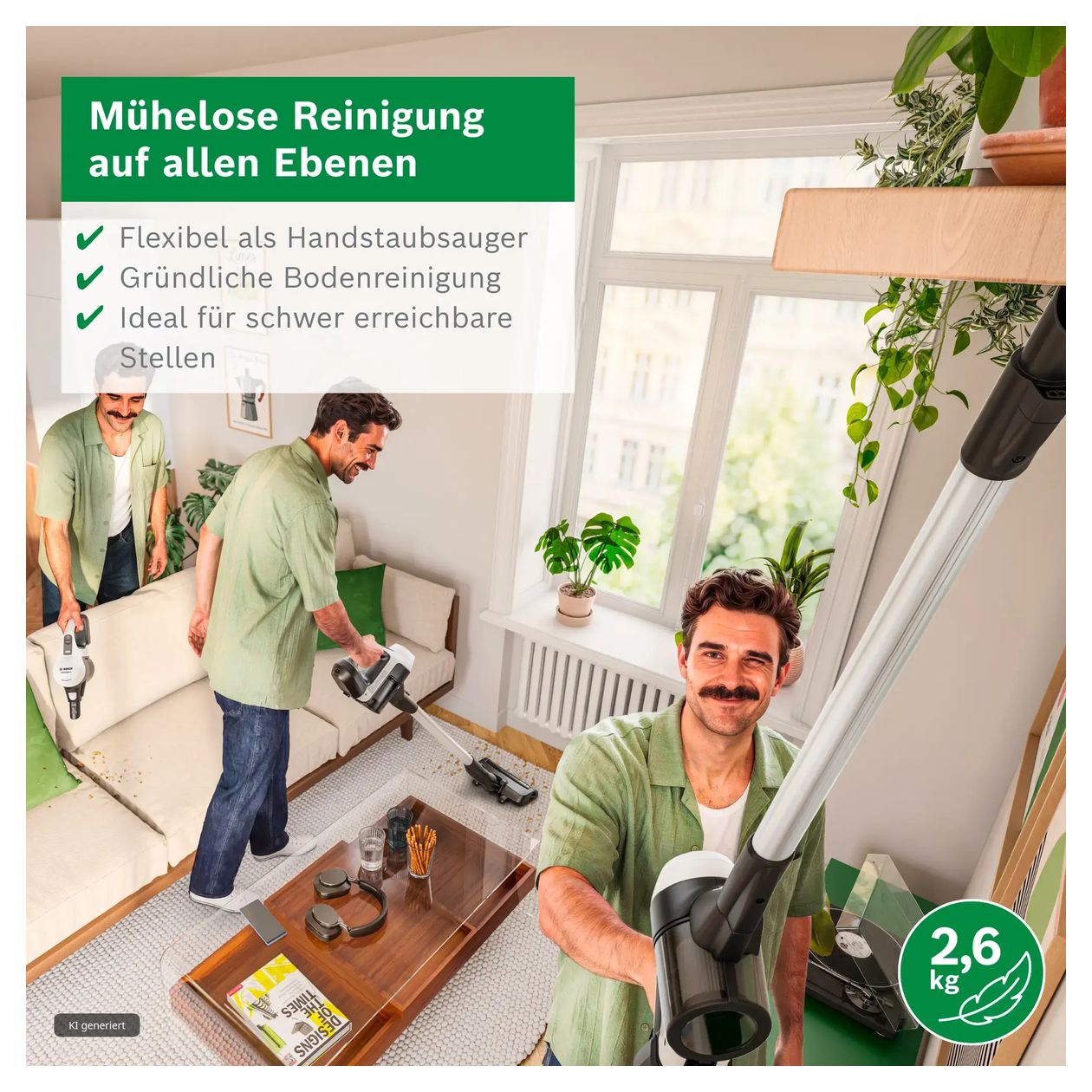 Unlimited 5 BBU52WBA Handstaubsauger Beutellos bis 50 min Laufzeit 25,2 V  (Weiß) 