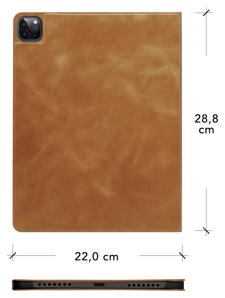 Risskov Folio aus Vollnarbenleder für Apple iPad mini (6th generation) bis 21,1 cm (8.3") Kratzresistent mit Magnetverschluss (Beige) 