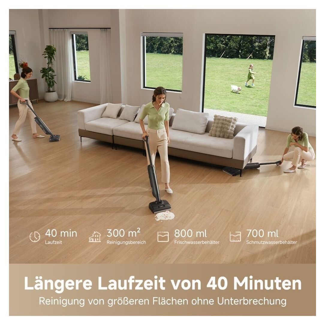 Mova M10 Naß-/Trockensauger bis 40 min Laufzeit für bis zu  300 m² Reinigungsfläche 4 Ah 18000 Pascal bis 0,7 l Schmutzwasser 