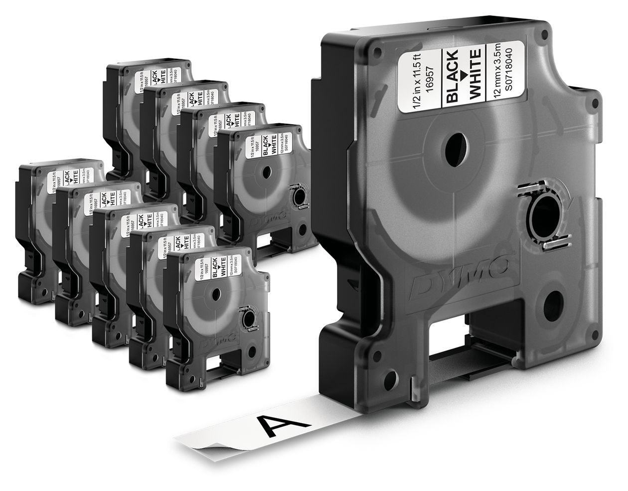 DYMO Original D1-Etikettenband | schwarz auf weiß | 9 mm x 7 m | selbstklebendes Schriftband | für LabelManager-Beschriftungsgerät | 10 D1 Etikettenkassetten 