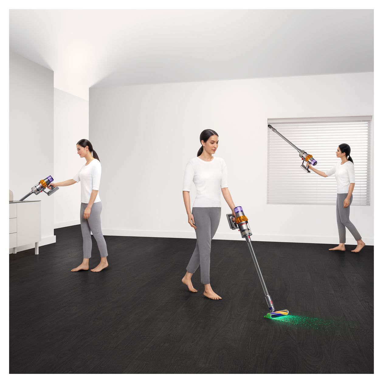 V15 Detect Absolute Handstaubsauger Beutellos bis 60 min Laufzeit HEPA  (Edelstahl) 
