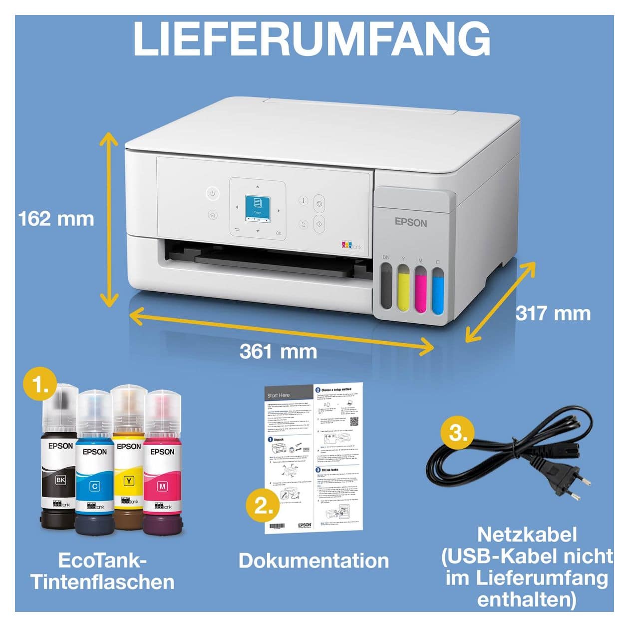 EcoTank ET-2926 All in One A4 Tintenstrahl Drucker 5760 x 1440 DPI 