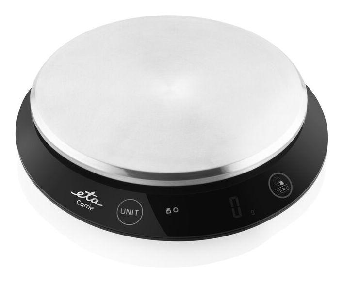 Carrie Elektronische Küchenwaage bis 5 kg Genauigkeit 1 g  (Schwarz, Edelstahl) 