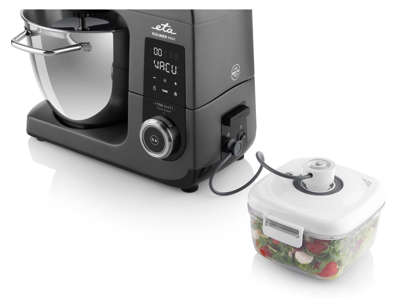 Gratus Kuliner II Max 1700 W Küchenmaschine 6,7 l mit Waage  (Grau) 