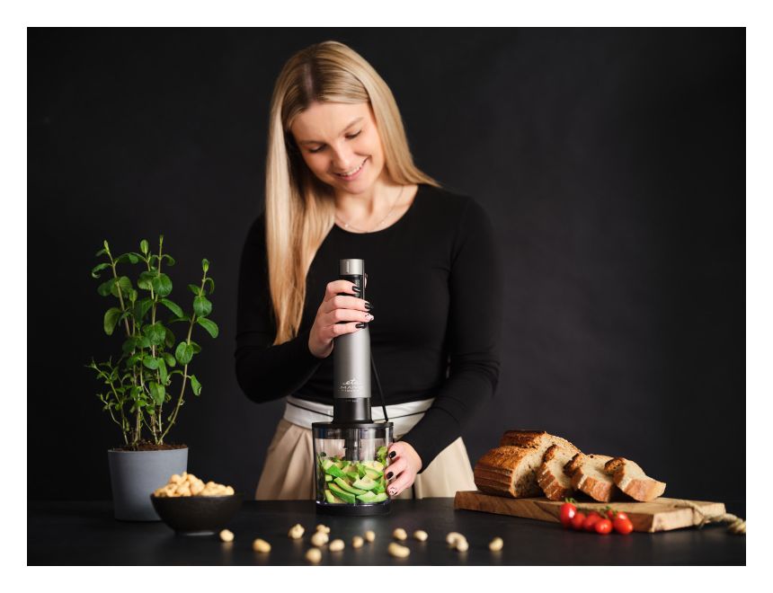 Mano Stabmixer 1000 W 9 Stufen  (Schwarz, Grau) 