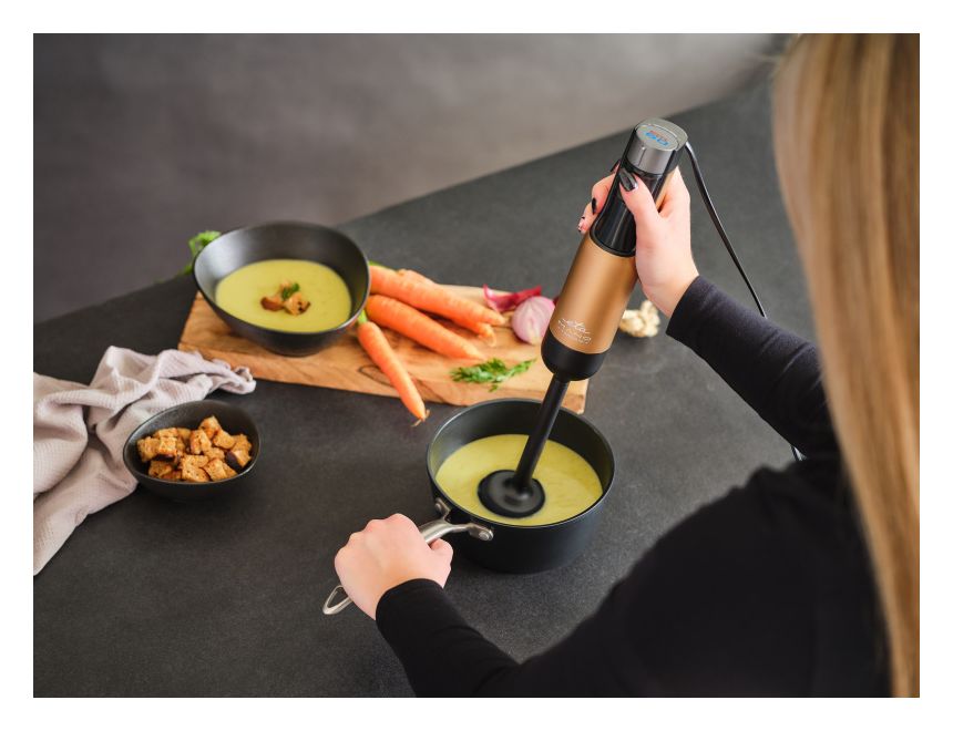 Mano Stabmixer 1000 W 9 Stufen  (Schwarz, Gold) 