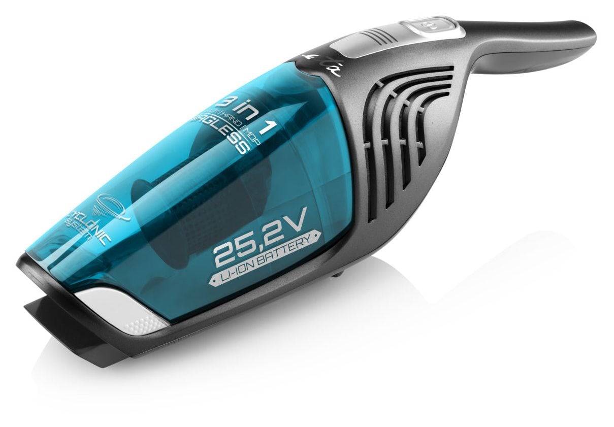 Moneto II Aqua Plus Handstaubsauger Beutellos bis 50 min Laufzeit 25,2 V HEPA  (Blau, Grau) 