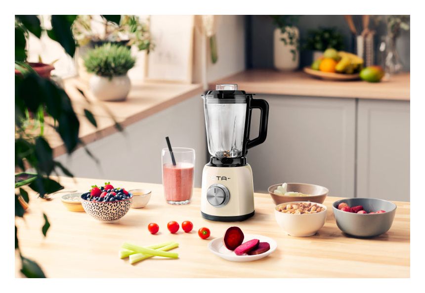 Storio 1,5 l Standmixer 3 Geschwindigkeiten 1200 W (Beige, Schwarz, Transparent) 