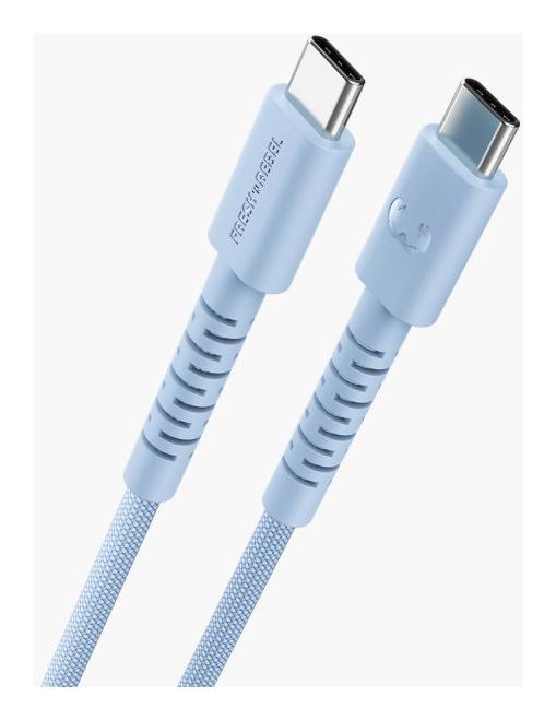 FlexWave Stecker Rundkabel USB C auf USB C bis 100 W 2 m  (Cyan) 