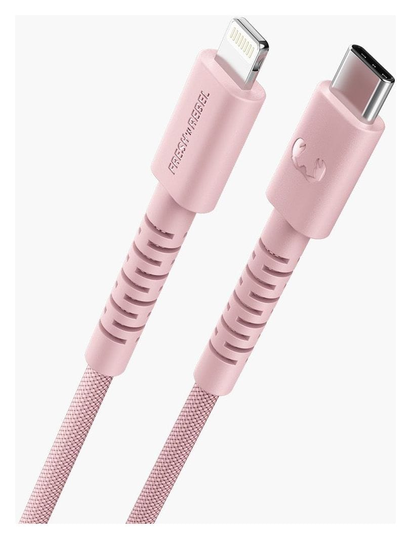 FlexWave Stecker Rundkabel Lightning auf USB C 2 m  (Pink) 
