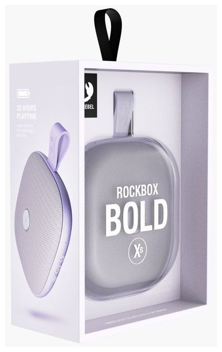 Rockbox Bold XS Bluetooth Lautsprecher Wasserdicht, Spritzwassergeschützt IPX5 (Lila) 
