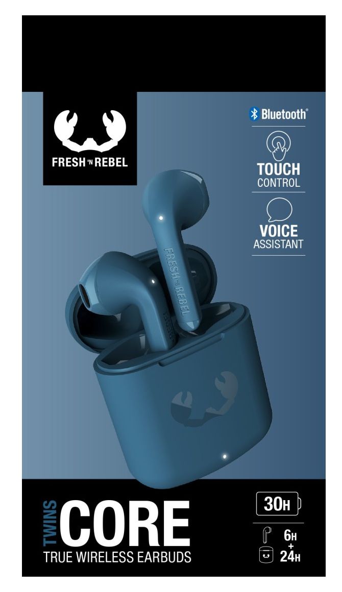 Twins Core In-Ear Bluetooth Kopfhörer Kabellos TWS 6 h Laufzeit  (Blau) 