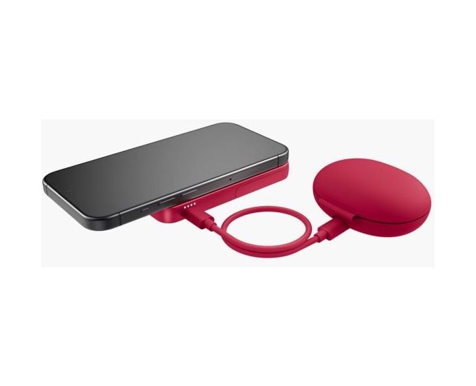 Wireless Magnetic 5000 mAh Powerbank USB Typ-C Kabelloses Laden  (Rot) 