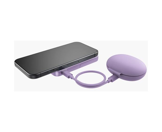 Wireless Magnetic 5000 mAh Powerbank USB Typ-C Kabelloses Laden  (Lila) 