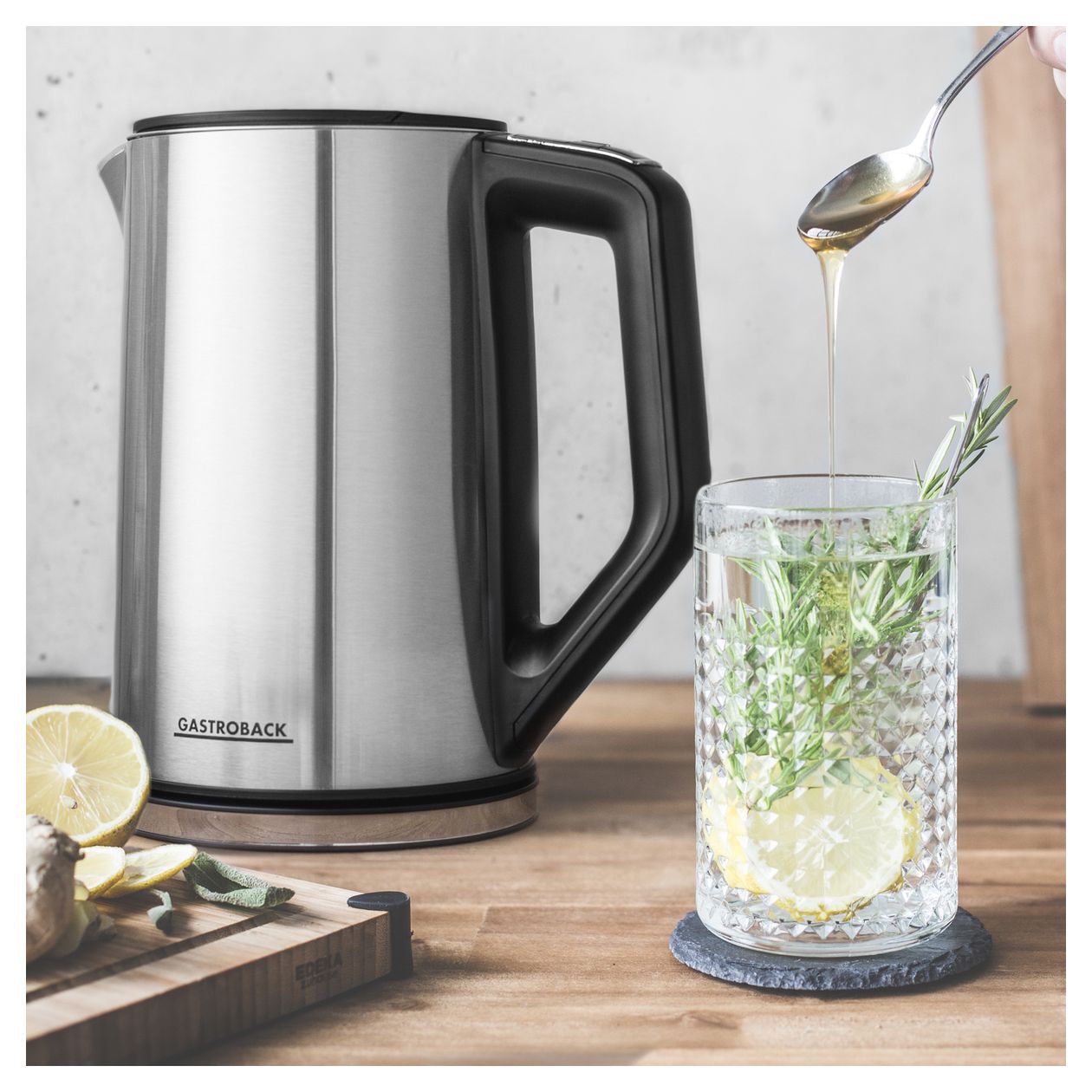 42436 Design 1,5 l Wasserkocher 2200 W  (Schwarz, Edelstahl) 