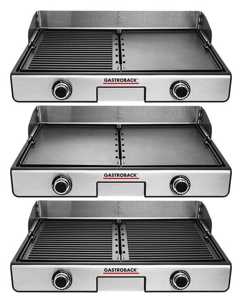 42524 Design Plancha & BBQ 2 Zone(n) 2000 W mit 420 x 280 mm Fläche  (Schwarz, Edelstahl) 