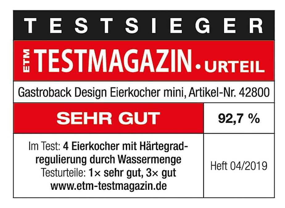 42800 Design Eierkocher für 3 Eier  (Schwarz, Edelstahl) 