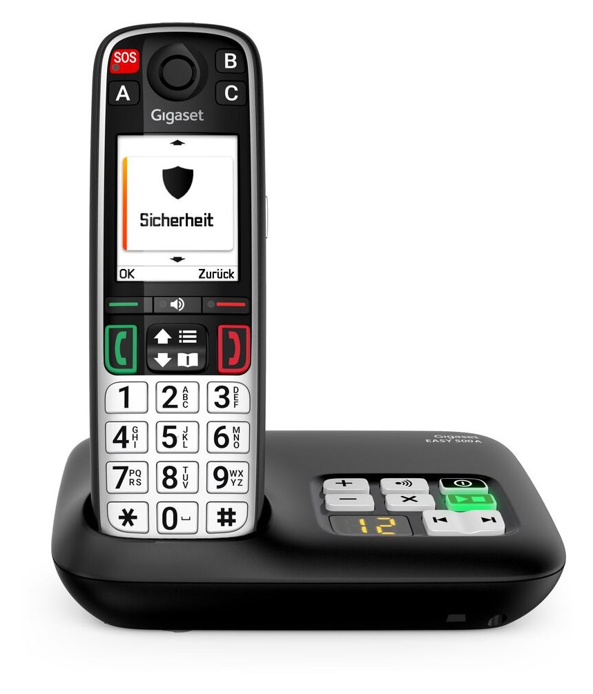 Easy 500A Analoges/DECT-Telefon  (Schwarz, Silber) 