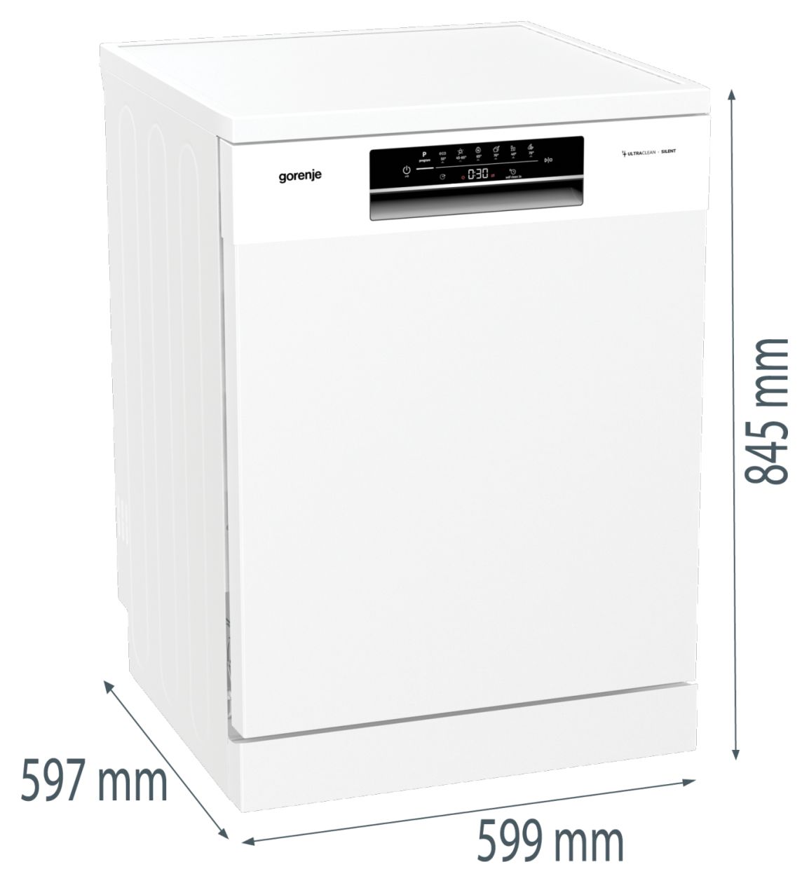 GS642D90W 60 cm Geschirrspüler freistehend Leise 14 Maßgedecke aquaStop Funktion Auto Open 