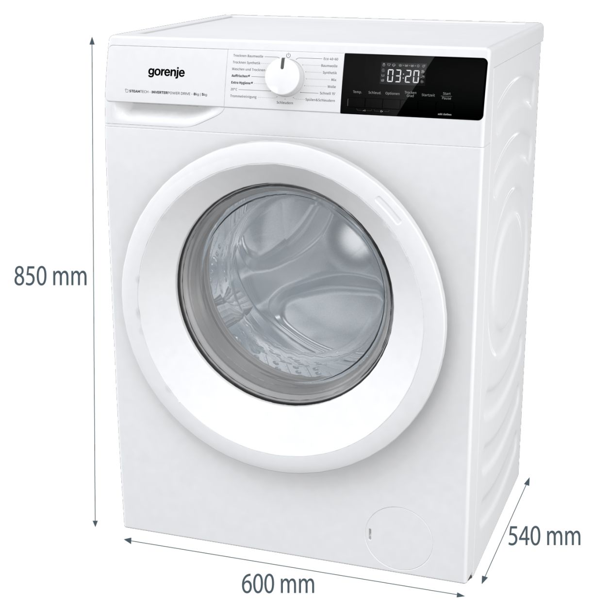 W3D2A854ADPS/DE 8 kg 5 kg Kondensations Waschtrockner 1400 U/min 