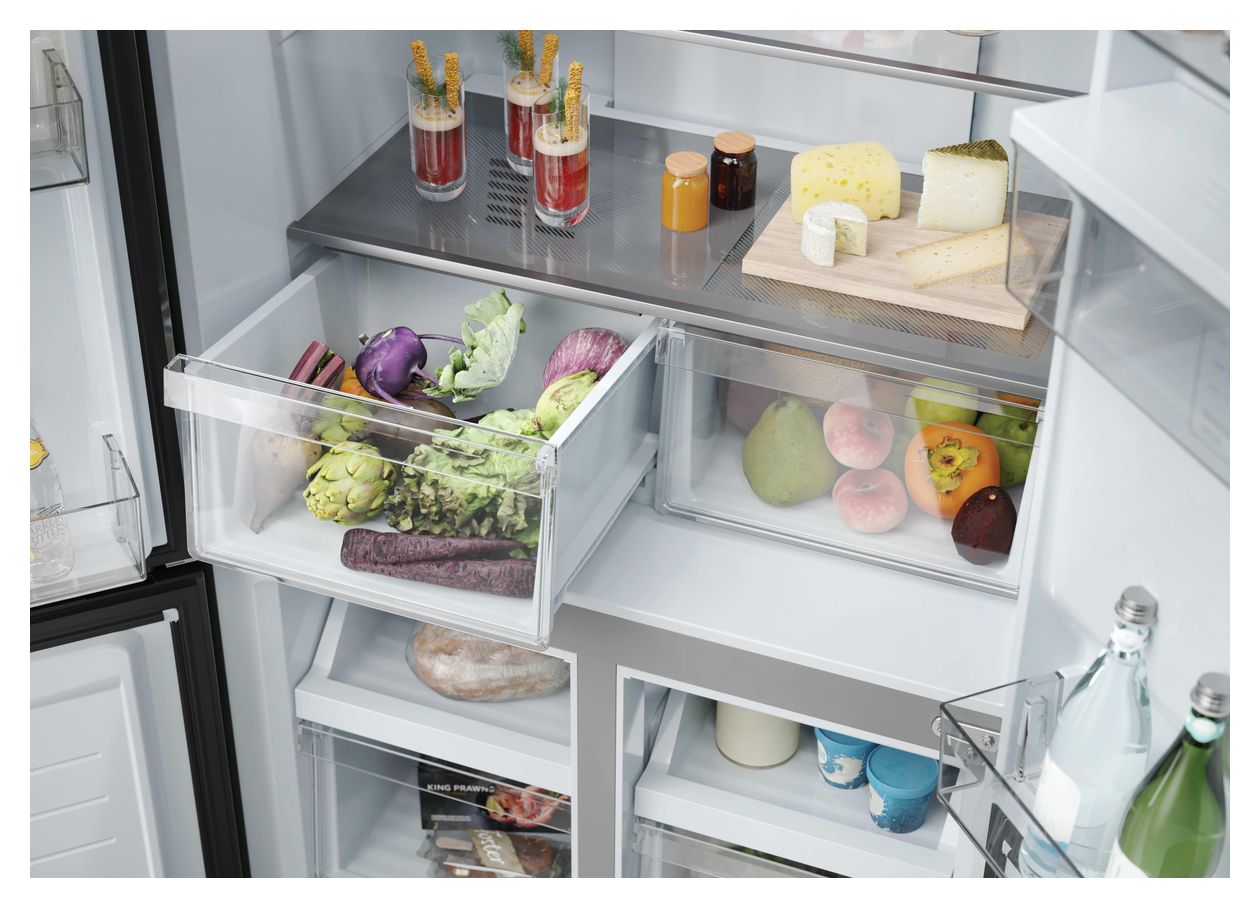 HCR3818DWMM Side-by-Side Kühl-/ Gefrierkombination 307 l / 156 l 232 kWh NoFrost 1815 mm x 833 mm  (Edelstahl) 