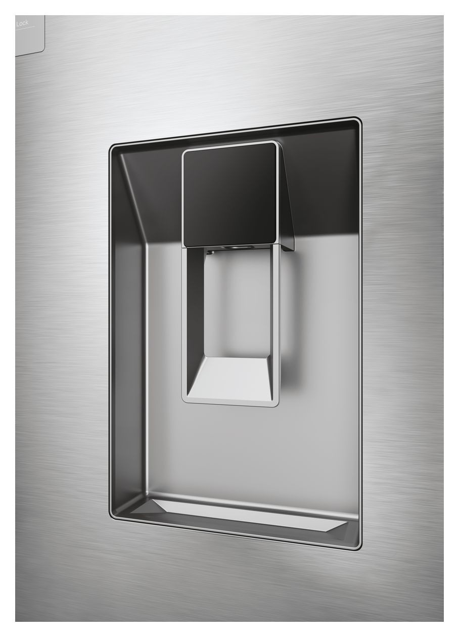 HCW58F18EHMP Side-by-Side Kühl-/ Gefrierkombination 319 l / 185 l 293 kWh NoFrost 1775 mm x 830 mm  (Platin, Edelstahl) 