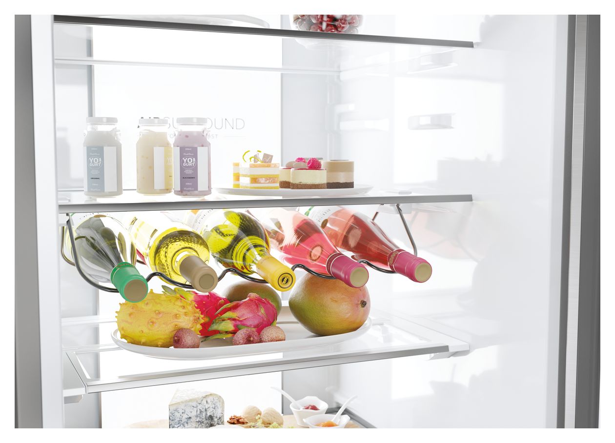 HDPW7620AANPK 289 l / 120 l Kühl-Gefrierkombi freistehend NoFrost 92 kWh Jahr  (Edelstahl) 