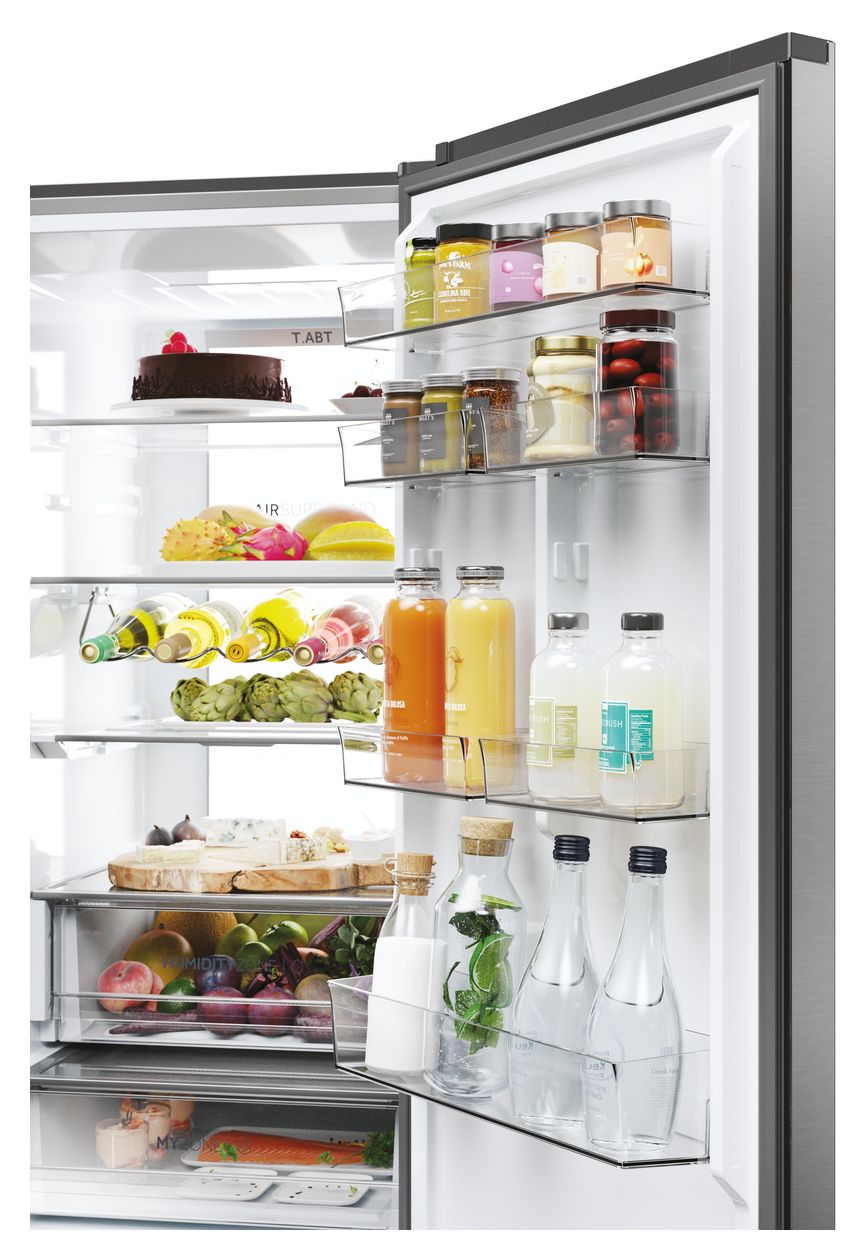 HTW7620ANMG 289 l / 125 l Kühl-Gefrierkombi freistehend NoFrost 120 kWh Jahr  (Edelstahl) 