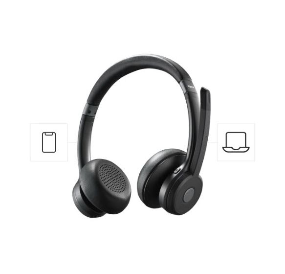 139938 BT700 Casque Ohraufliegender Bluetooth Kopfhörer kabellos 40 h Laufzeit USB Typ-C  (Schwarz) 