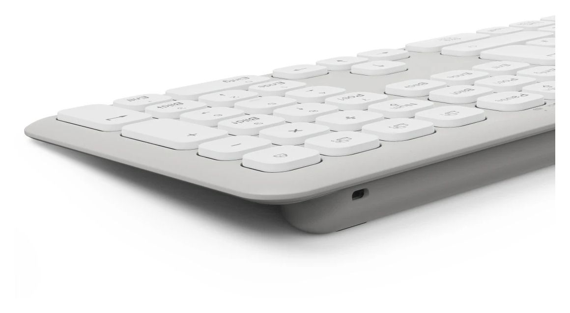 173066 WKM-550 Heimbüro Tastatur RF Wireless + Bluetooth 2.4 GHz  (Grau, Weiß) 