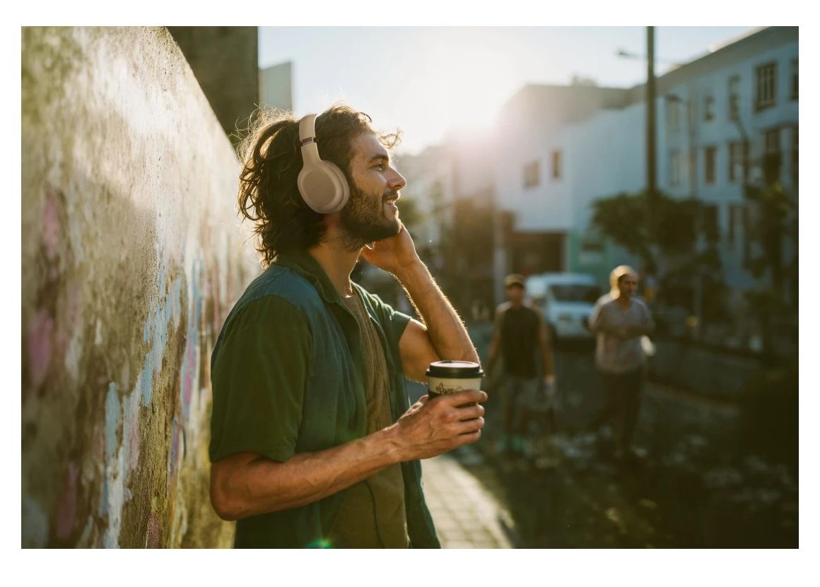 221822 Spirit Calypso X Over Ear Bluetooth Kopfhörer kabellos 60 h Laufzeit USB Typ-C  (Beige) 