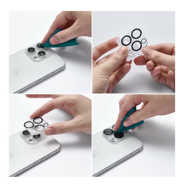 222743 Cam Protect Kameraobjektivschutz gehärtetes Glas 9H für  Apple iPhone 15 Pro / 15 Pro Max Bruchfest, Schlagfest, Schlagfest, Kratzresistent, Splitterfrei, Schockresistent 