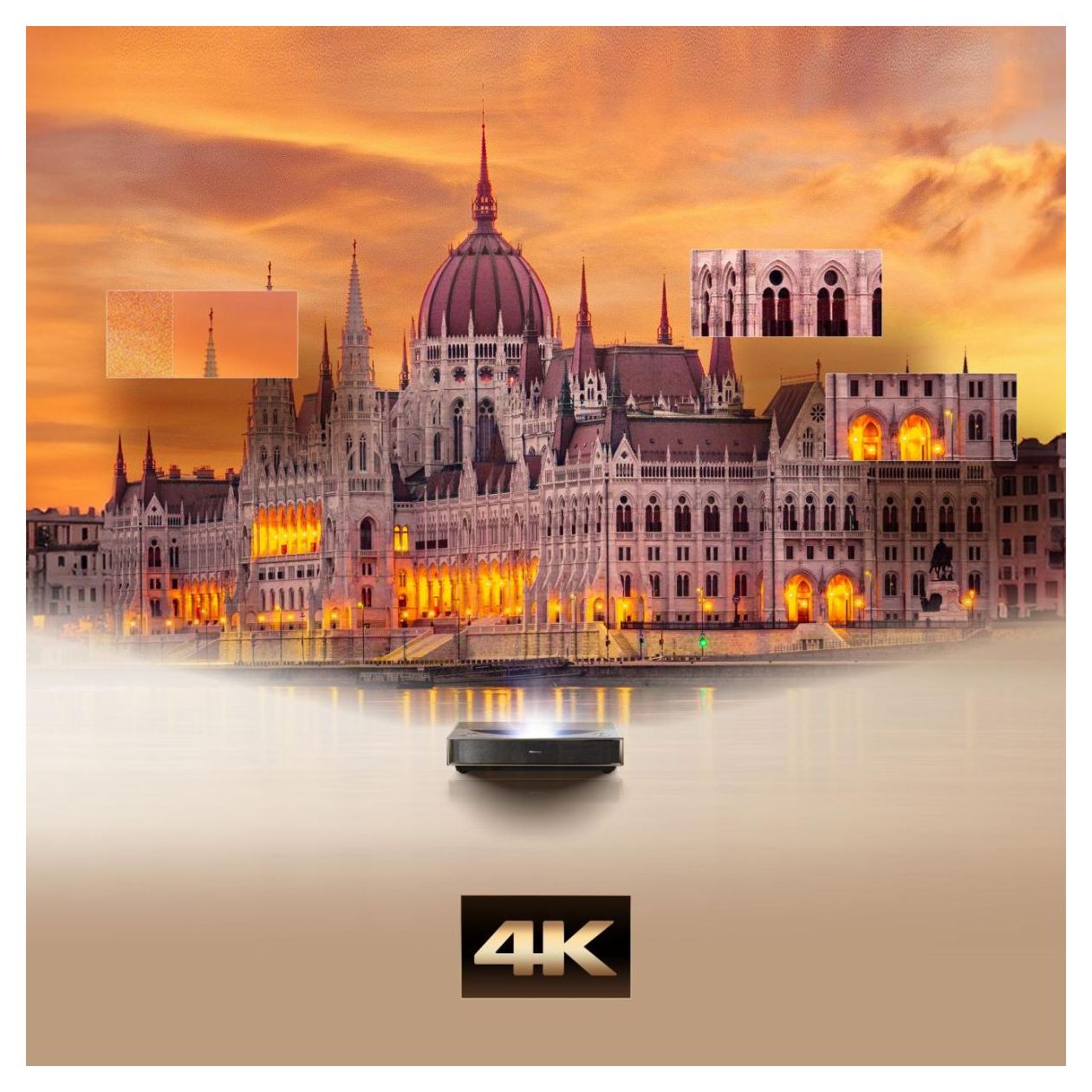 PT1 UHD 4K (3840x2160) Laser Ultra-Short-Throw-Projektor  (Schwarz) 
