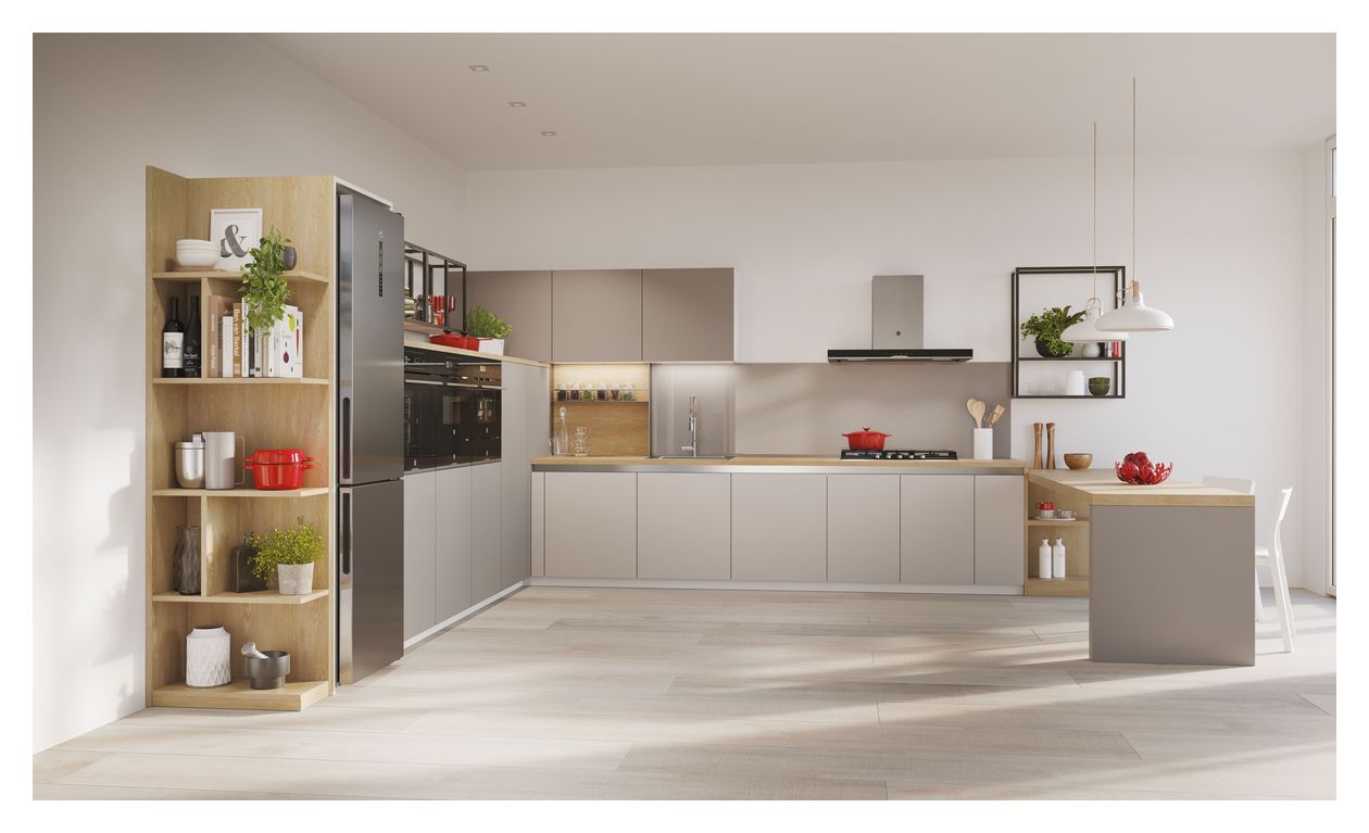 HOCE7620DX 258 l / 119 l Kühl-Gefrierkombi freistehend NoFrost 211 kWh Jahr  (Edelstahl) 