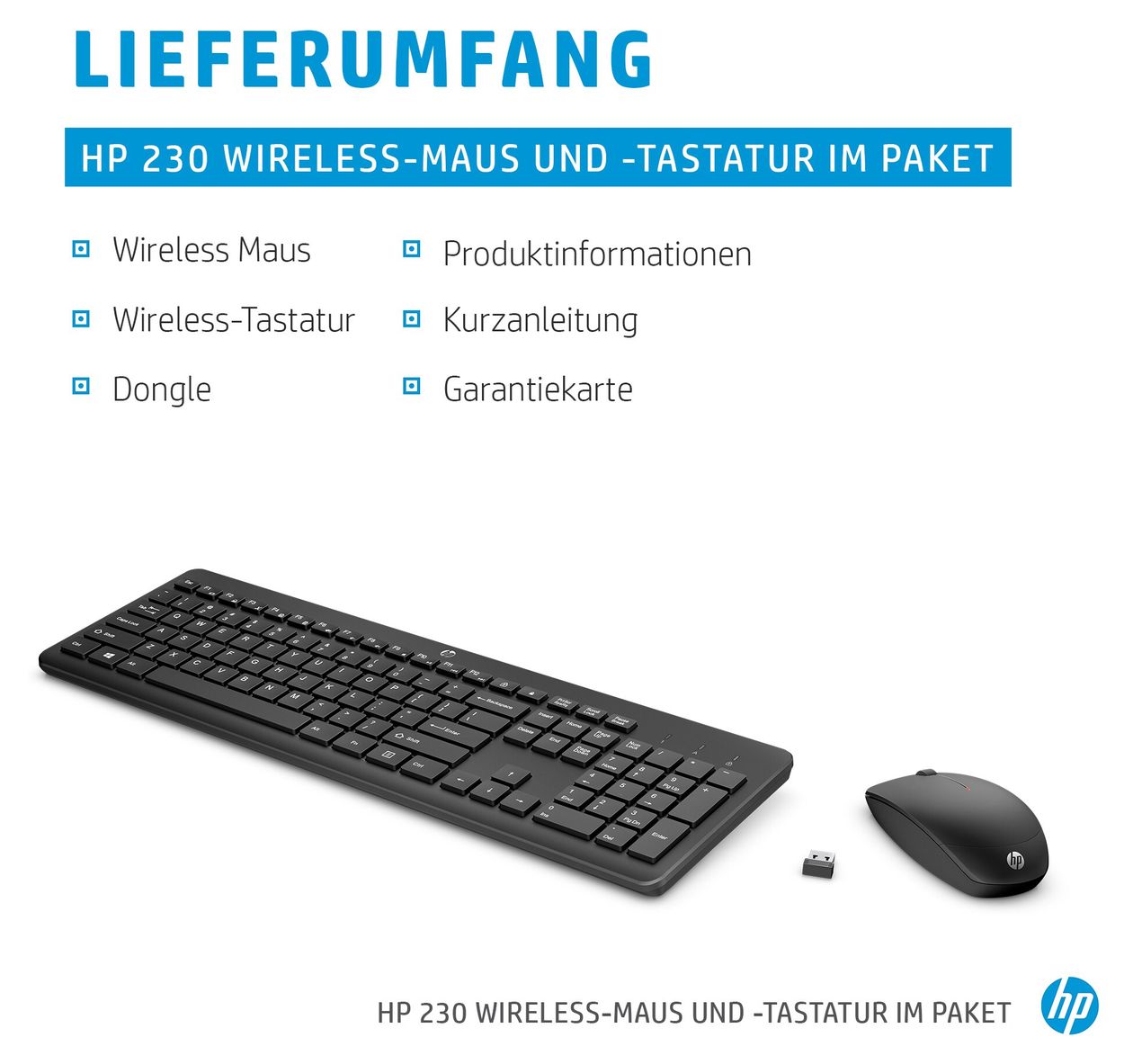 230 Büro Tastatur RF Wireless 2.4 GHz  (Schwarz) 
