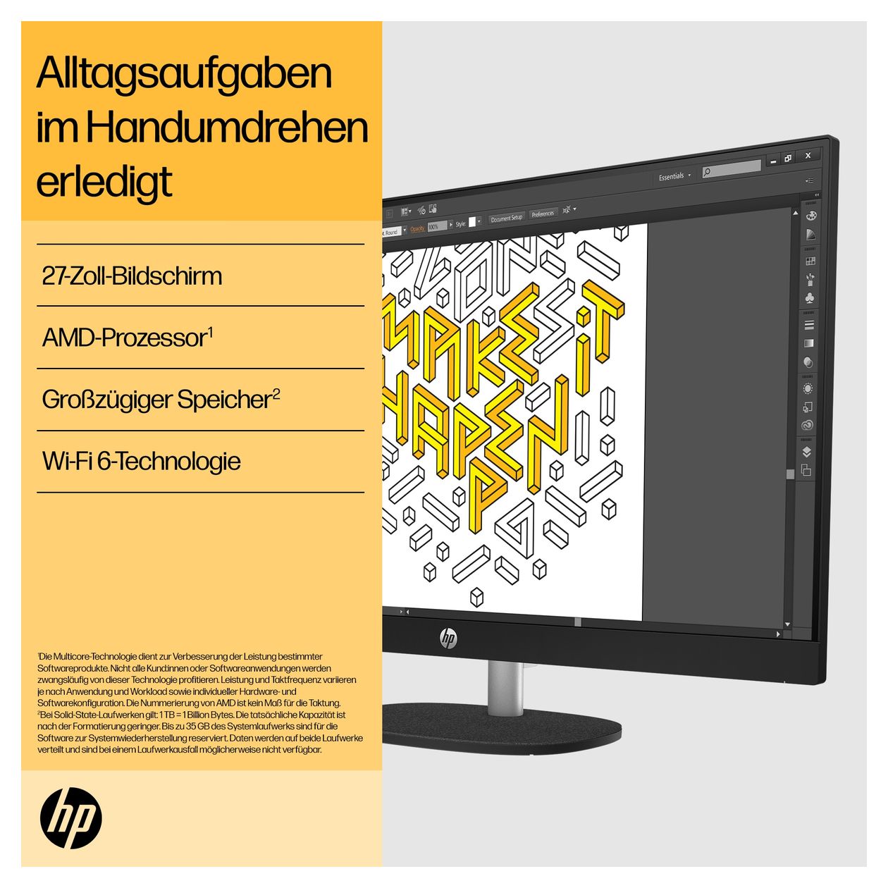 27-cr0655ng All-in-One-PC 68,6 cm (27 Zoll) 2,8 GHz AMD Ryzen 5 16 GB Ram 1 TB SSD Windows 11 Home intern 