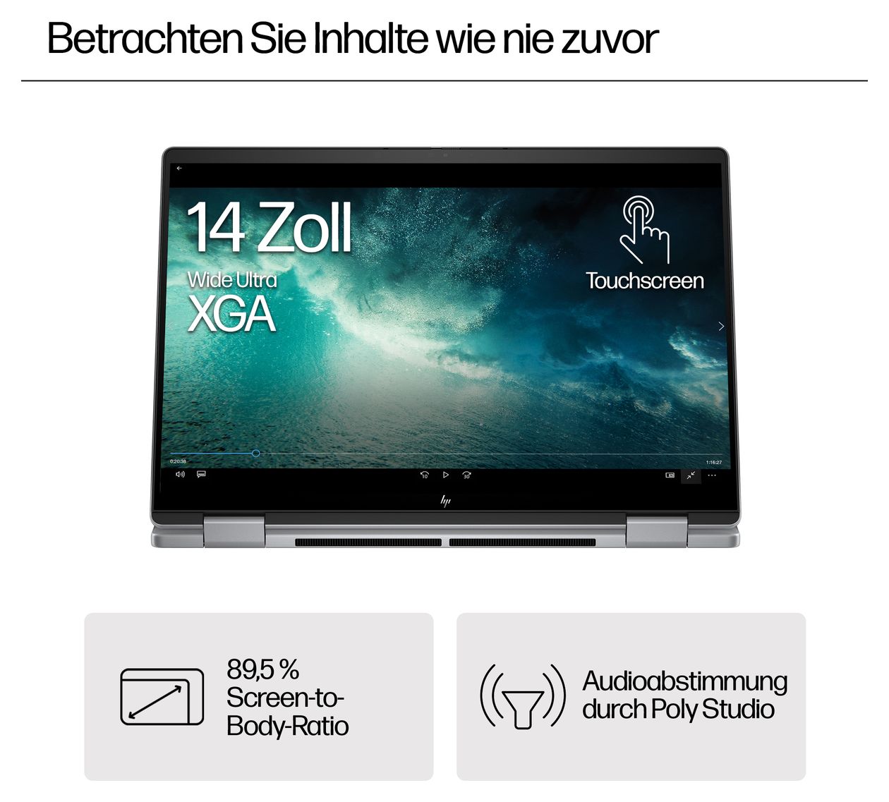 Envy 14-fa0657ng 2K Ultra HD Notebook 35,6 cm (14 Zoll) 1920 x 1200 Pixel 16 GB Ram 512 GB SSD Windows 11 Home AMD Ryzen 5 max. 4,9 GHz intern  (Silber) 