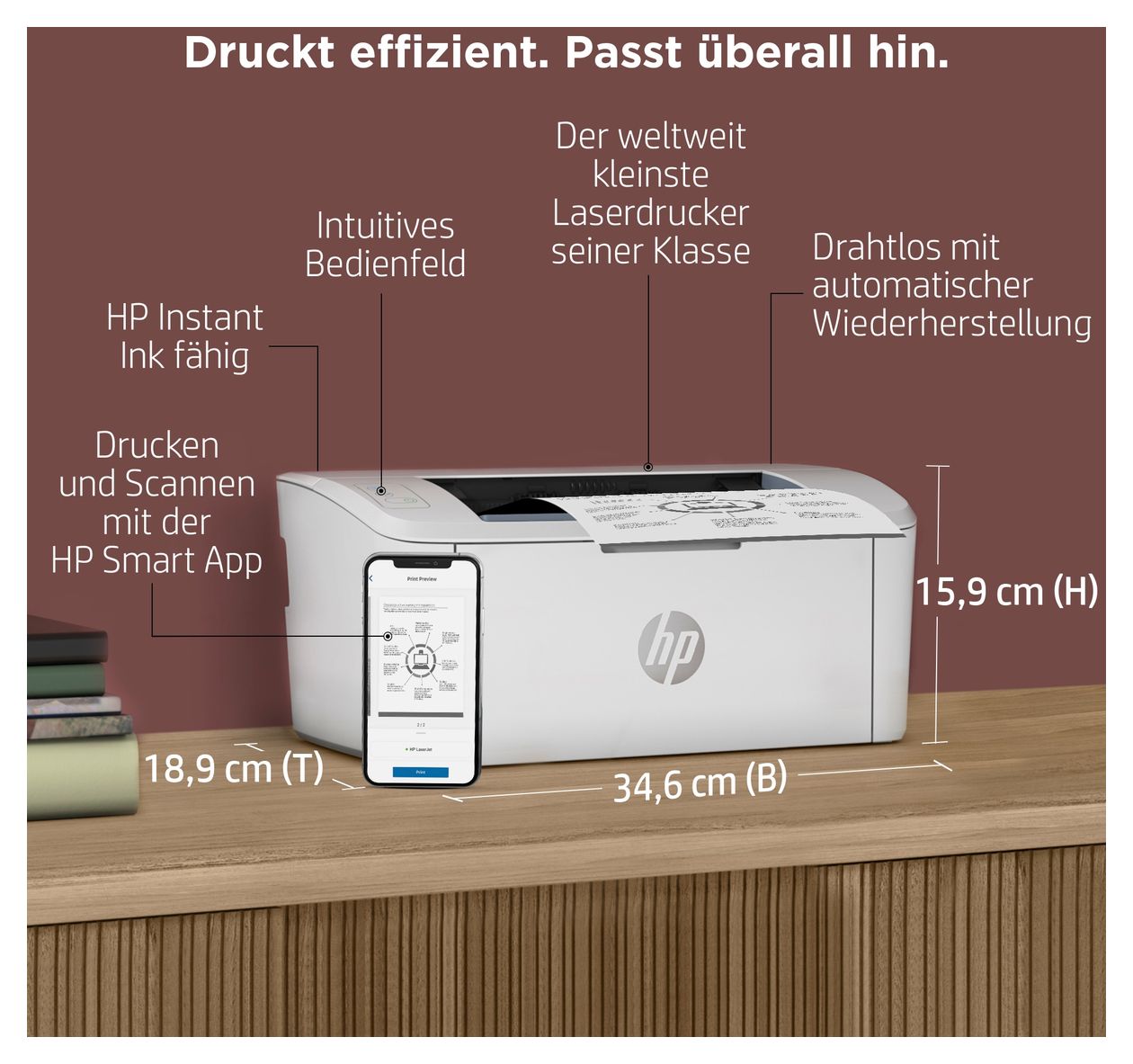 LaserJet M110w A4 Laser Drucker 600 x 600 DPI 20 Seiten pro Minute 