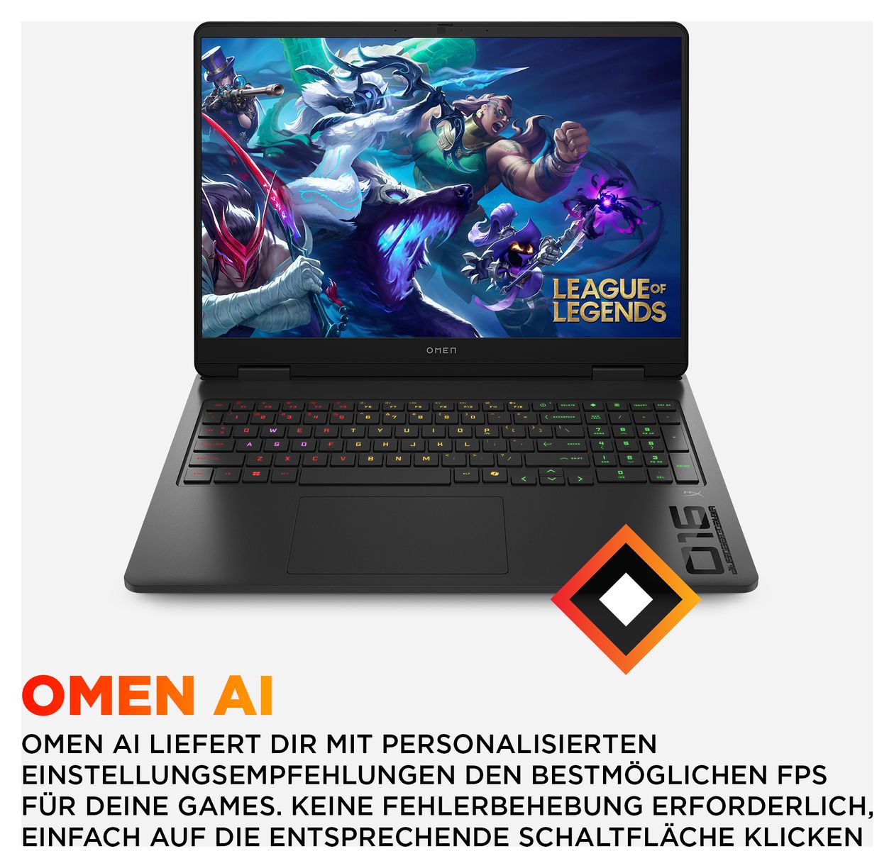 Omen 16-am0677ng 2K Ultra HD Notebook 40,6 cm (16 Zoll) 1920 x 1200 Pixel 32 GB Ram 1 TB SSD Windows 11 Home Intel® Core™ i7 max. 5,2 GHz NVIDIA GeForce RTX 5070  (Schwarz) 