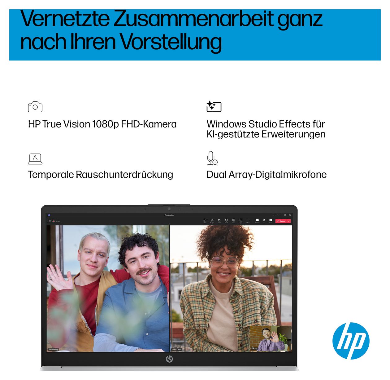 OmniBook 3 15-fn0653ng Full HD Notebook 39,6 cm (15.6 Zoll) 1920 x 1080 Pixel 16 GB Ram 1 TB SSD Windows 11 Home AMD Ryzen 5 max. 4,5 GHz intern  (Silber) 