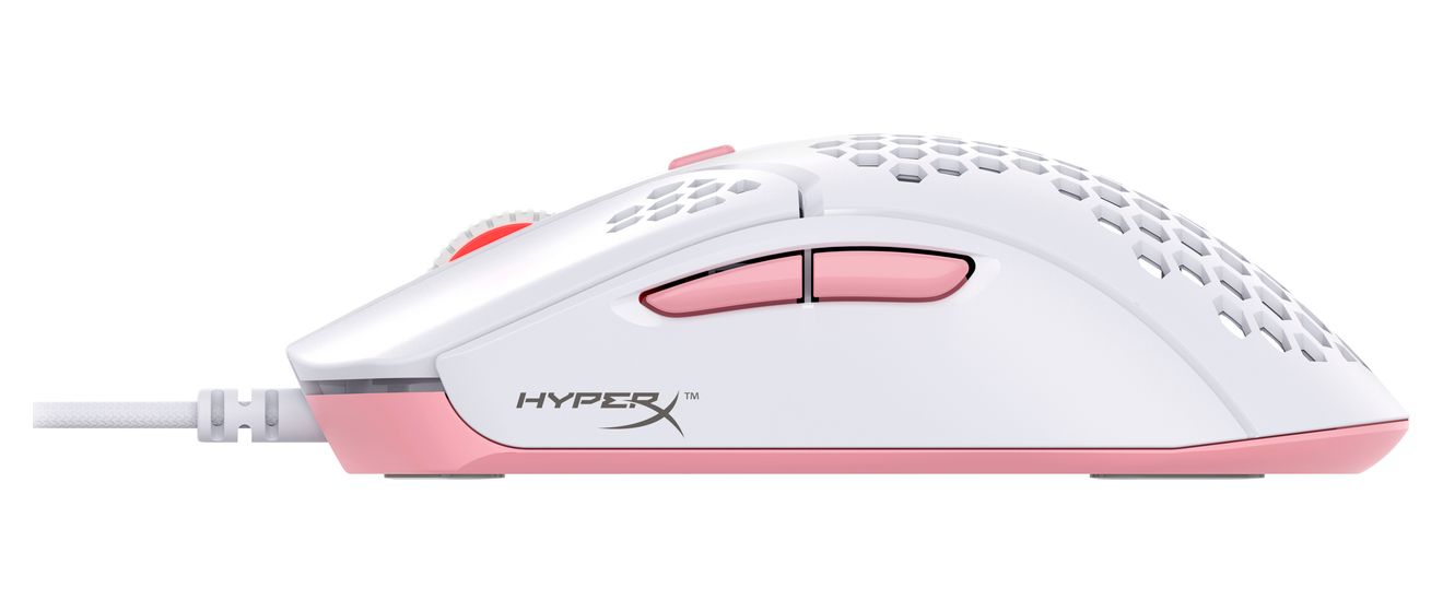 HyperX Pulsefire Haste 3200 DPI Gaming Maus Optisch  (Pink, Weiß) 
