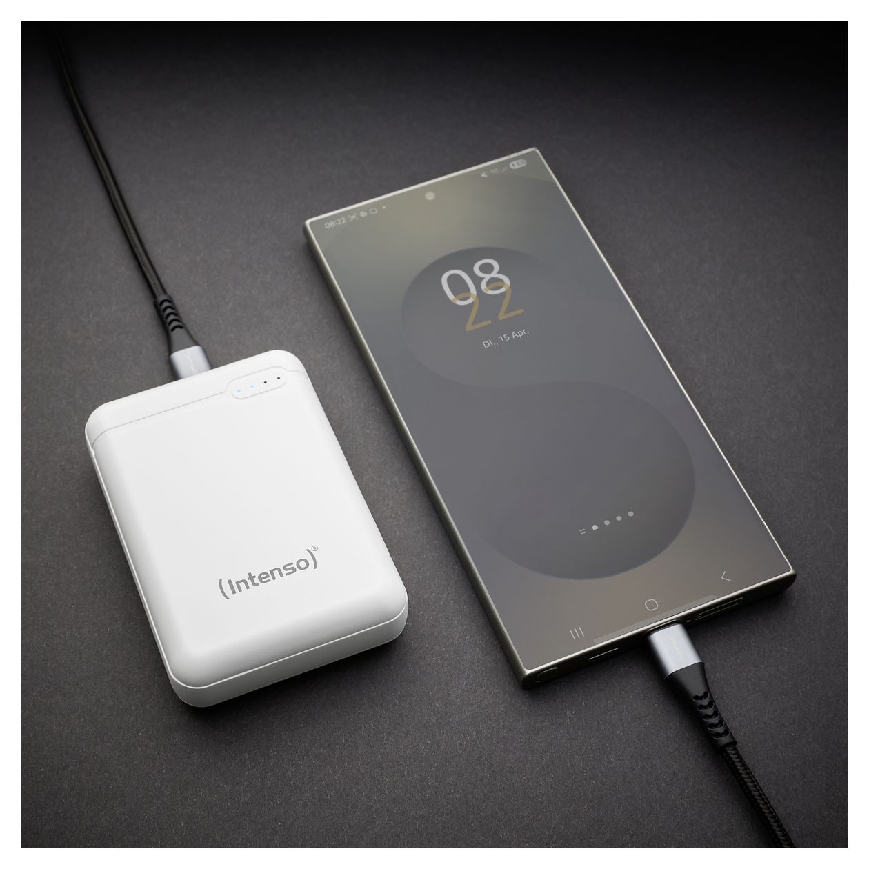 XS 10000 mAh Powerbank Micro-USB + USB Type-C  (Weiß) 